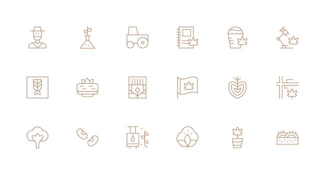 Minimal Line Icons from Cultivation Set with 18 Vectors Icon Set for Web