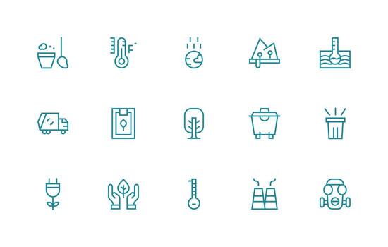 Environmental Visual Pack containing 15 Regular Line Icons Core Icon Collection for Daily Tasks vector
