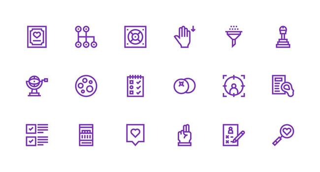 selección conjunto con 18 fuerte carrera línea íconos monitor icono paquete vector