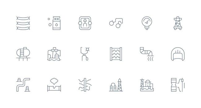 tubería visual paquete conteniendo 18 mínimo línea íconos rápido acceso íconos para ui desarrollo vector