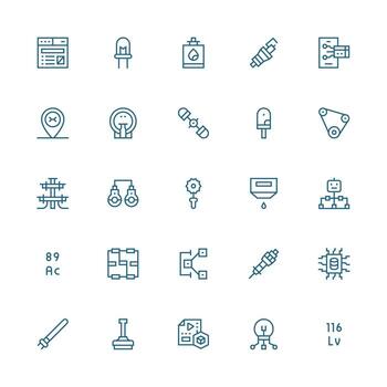 componente presentando 25 íconos en medio carrera contorno diseño pulcramente diseñado íconos para web plataformas vector