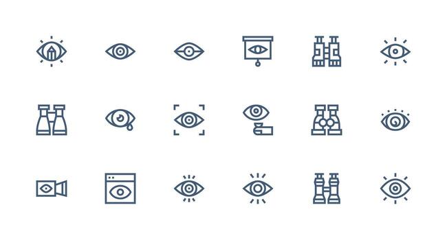 fuerte carrera línea estilo observar íconos con 18 vectores interfaz icono colección