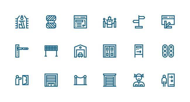 salida icono conjunto con 18 fuerte carrera línea gráficos digital producto íconos para rápido entrega vector