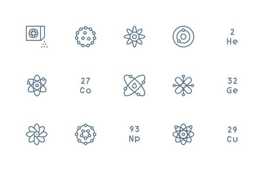 Atom Design Icons featuring 15 in Regular Line Style Interface Icons for Daily Use vector