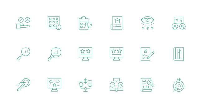 Minimal Line Icons from Evaluation Set with 18 Vectors Optimized Icon Pack for Digital Products