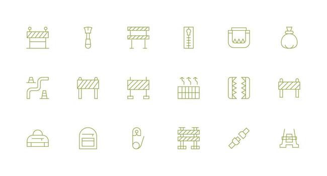 Closure Icon Set with 18 Minimal Line Graphics Clean Icon Collection for Web Use vector