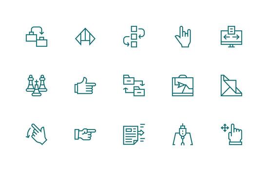 Move Set with 15 Regular Line Icons Organized Pack for Project Assets vector