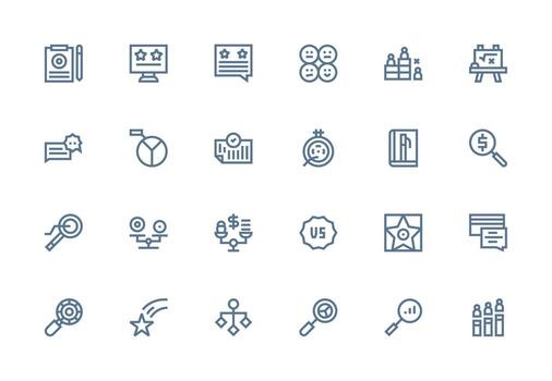 Thick Line Line Icons from Evaluation Set with 24 Vectors Interface Icons for Daily Use
