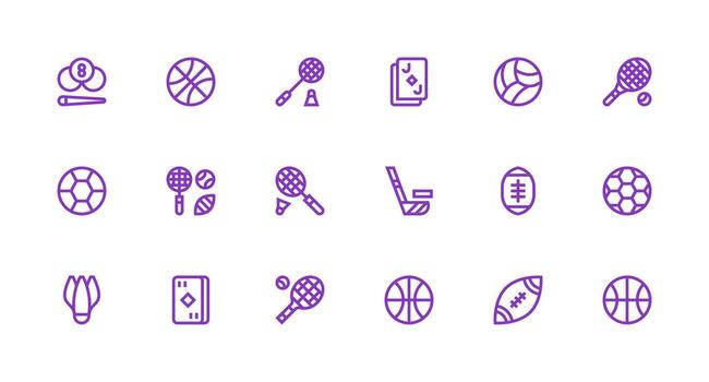 18 Strong Stroke Line Icons for Game Icon Graphics UI and UX Focused Icon Collection vector