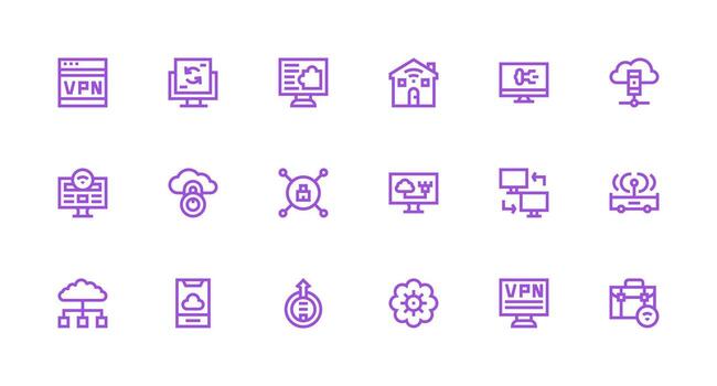 18 Icons for Remote Access in Strong Stroke Line Format General Use Icon Pack vector