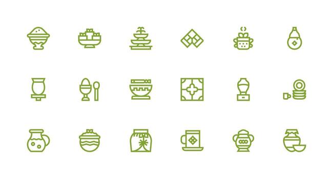 cerámico conjunto con 18 fuerte carrera línea íconos bien estructurado íconos para creativo utilizar vector