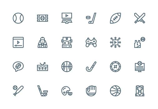 24 Icons for Player in Thick Line Line Format Interface Icon Collection for Daily Projects vector