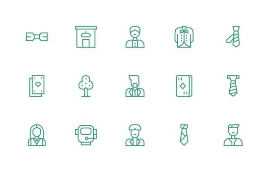 15 Icons for Suit in Regular Line Format High-Resolution Icons for Any Platform vector