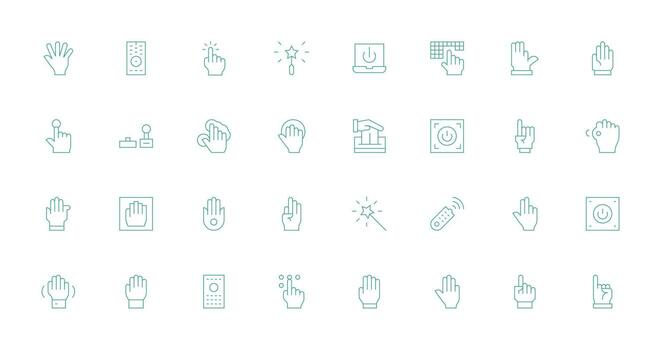 32 activar íconos en Delgado línea estético personalizable icono serie para móvil pantallas vector