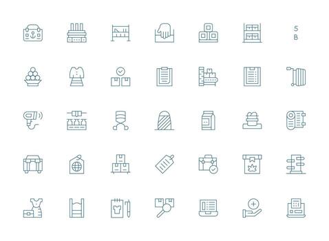 ligero línea íconos desde inventario conjunto con 35 vectores limpiar icono colección para web utilizar