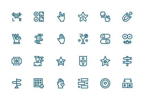 Choice Icon Set with 24 Thick Line Line Graphics Complete Icon Bundle for Web Design vector