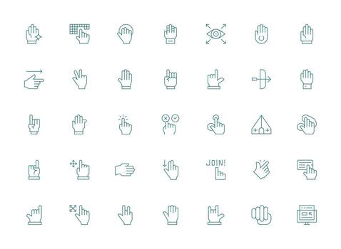 Light Line Style Cursor Icons with 35 Vectors Minimal Icon Pack