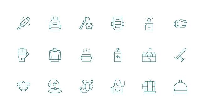 18 Minimal Line Style Icons from Protective Collection Scalable Icon Pack vector