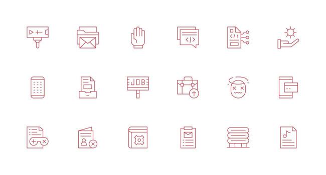 Application Set with 18 Minimal Line Icons Multi-Style Icon Collection vector