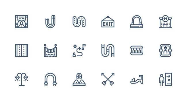 Strong Stroke Line Icons from Pathway Set with 18 Vectors Minimal Icon Set for Interface Projects