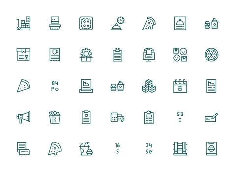 Regular Clean Line Style Order Icons with 35 Vectors UI and UX Focused Icon Collection