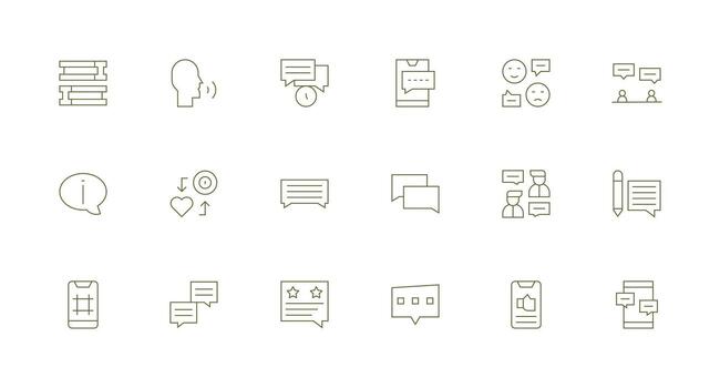 18 Minimal Line Icons for Comment Graphics Dashboard Icon Series vector