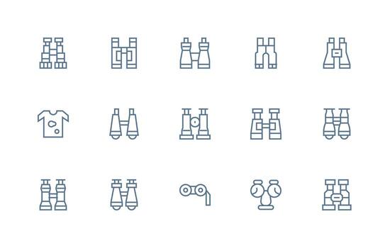 Regular Line Icons from Spotting Set with 15 Vectors Simplified Icon Pack for Visual Tools