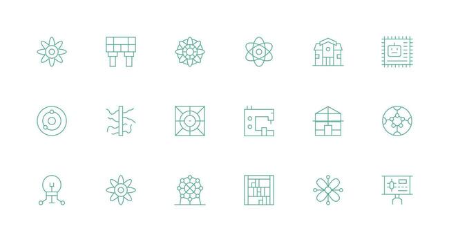 18 mínimo línea estilo íconos desde esquemático colección icono colección conjunto vector