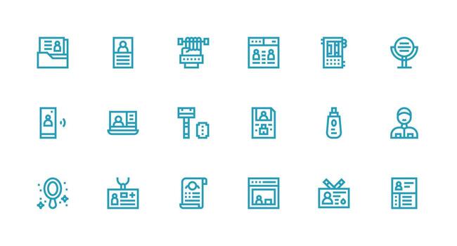 fuerte carrera línea íconos desde personal conjunto con 18 vectores web y aplicación icono paquete colección