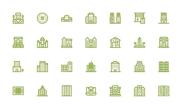Bold Line Style Property Icons with 28 Vectors Interface Icon Collection for Daily Projects