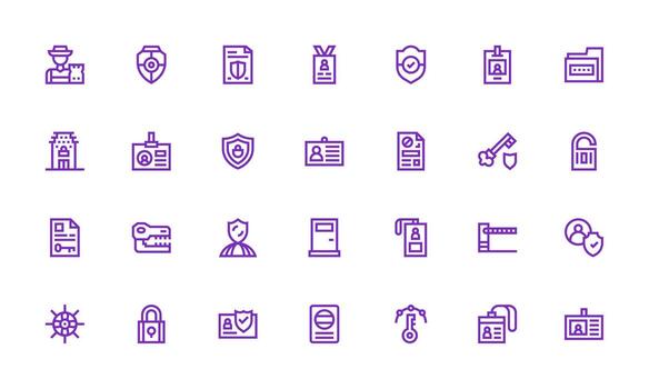 Bold Line Icons from Access Control Set with 28 Vectors Multi-Style Icon Collection
