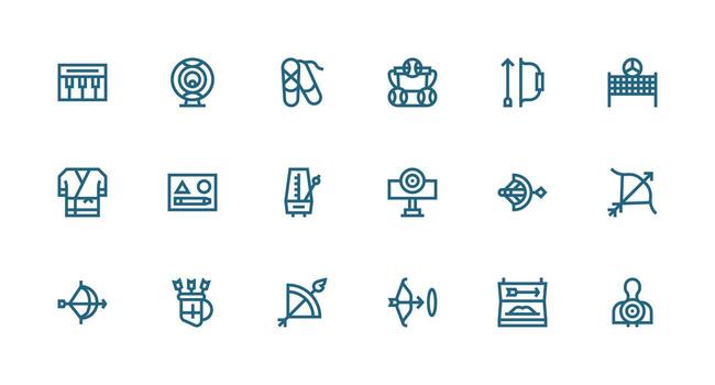 18 Icons for Practice in Strong Stroke Line Format All Device Compatible Icon Set vector