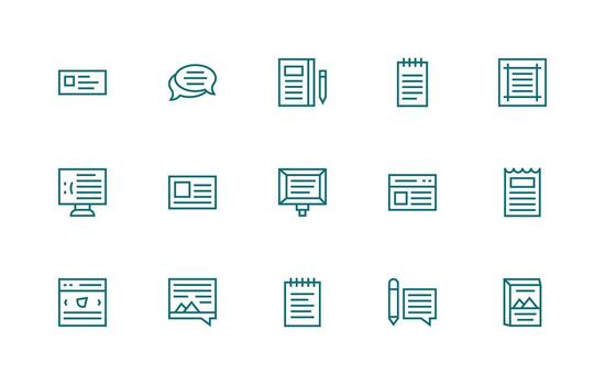 Paragraph featuring 15 Icons in Regular Line Design Icon Set for Projects vector
