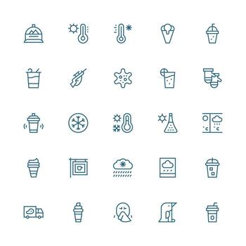 25 Icons for Cold in Medium Stroke Outline Format UI-Ready Icon Collection vector