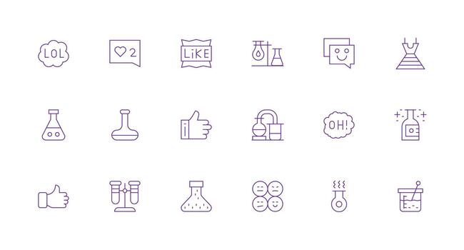 18 mínimo línea vectores para reacción tema personalizable icono serie para móvil pantallas