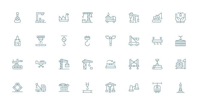 Thin Line Icons from Crane Set with 32 Vectors UI and UX Focused Icon Collection