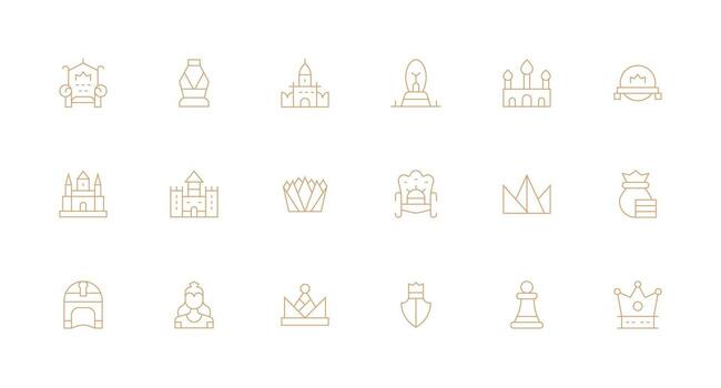 18 Minimal Line Icons for Royal Graphics Full Icon Library for UI Designers vector