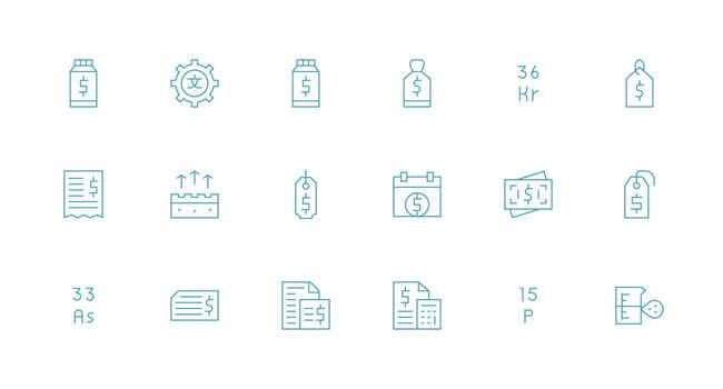 Amount featuring 18 Icons in Minimal Line Design Icons Built for Visual Consistency Pack vector