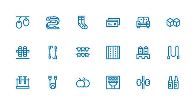 Double Visual Pack containing 18 Strong Stroke Line Icons Quick Access Icons for UI Development vector