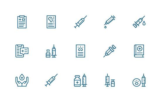 Regular Line Icons from Immunization Set with 15 Vectors Multi-Purpose Icon Pack for Templates