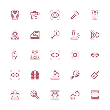 Detail Visual Pack containing 25 Medium Stroke Outline Icons Clean Icon Collection for Web Use vector