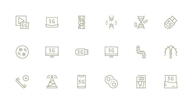 18 Minimal Line Vectors for Cellular Theme Icons Built for Visual Consistency Pack