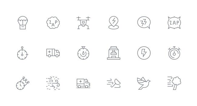 Rapid Icon Collection with 18 Minimal Line Designs Sharp Icons for Presentations vector
