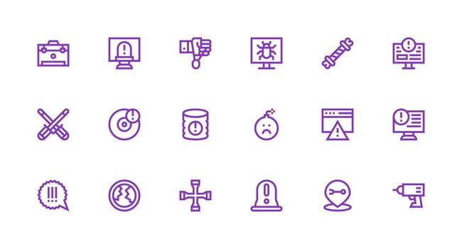 Fix Icon Collection with 18 Strong Stroke Line Designs Clean Icon Collection for Web Use vector
