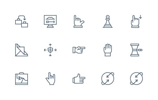 15 Icons for Move in Regular Line Format High-Quality Icon Pack vector