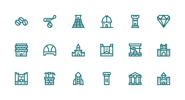 18 Strong Stroke Line Style Icons from Stone Collection Dashboard Icon Series vector