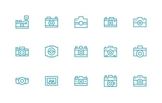 Regular Line Icons from Snapshot Set with 15 Vectors High-Resolution Icons for Any Platform