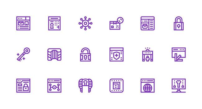 Strong Stroke Line Style Portal Icons with 18 Vectors Multi-Style Icons for Creative Projects