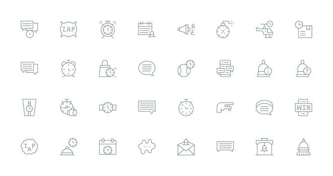 32 Thin Line Icons for Prompt Graphics Essential Icon Collection vector