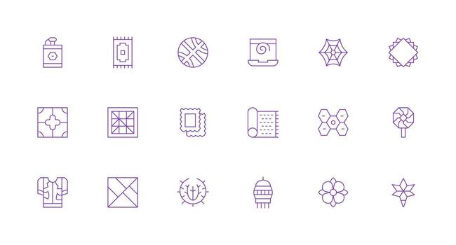 mínimo línea estilo estampado íconos con 18 vectores usuario interfaz íconos para digital productos